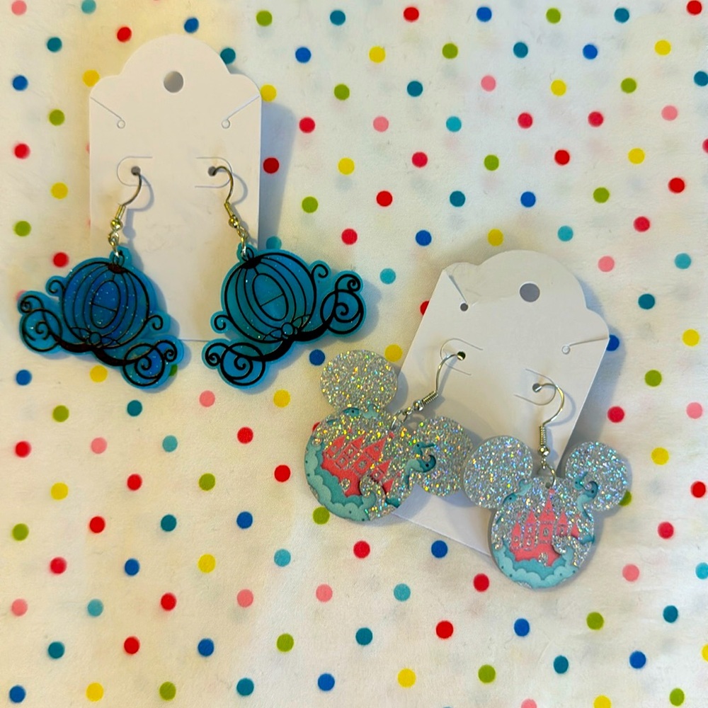 Disney Blue and Silver Earrings Set